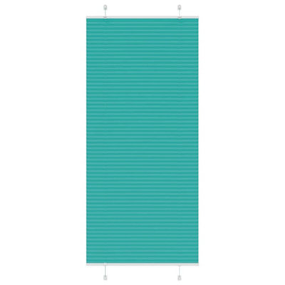 Berkfield Green Pleated Blind Petrol 90X200 Cm Fabric Width 89.4 Cm Polyester