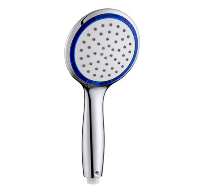 Lowenergie Water Saving ShowerheadSingle Function Large Round With Blue Insert from B&Q