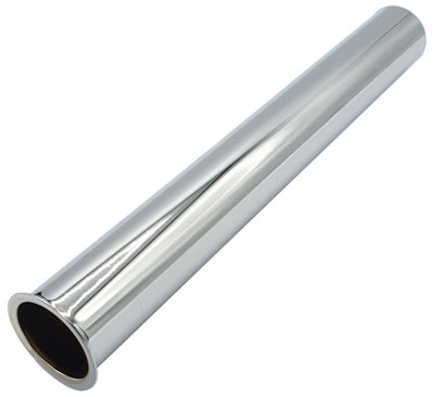Tycner Straight Pipe With Collar 32mm Drain Waste Trap Chrome Replacement 250mm Long from B&Q