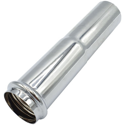 Tycner Pipe 34/32mm Reduction Drain Waste Trap Chrome Plated Replacement 143mm Long from B&Q