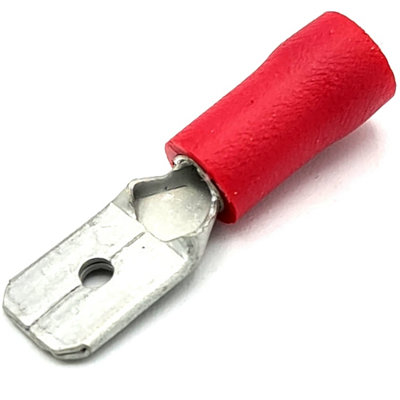 B&Q -  100 X Red 0.5-1.5mm2 Pre-Insulated Male Push-On Crimp Tab Terminals