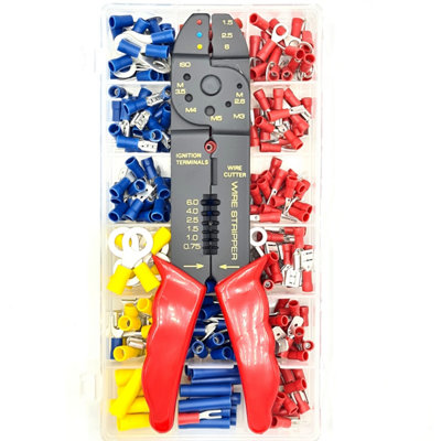 Pepte 300 Piece Crimp Terminal Kit With Crimping Stripping Tool from B&Q