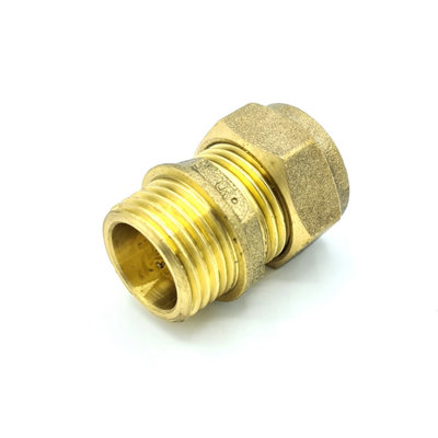 Conex 15mm X G1/2 Male Coupler Adaptor Brass Compression Fittings from B&Q