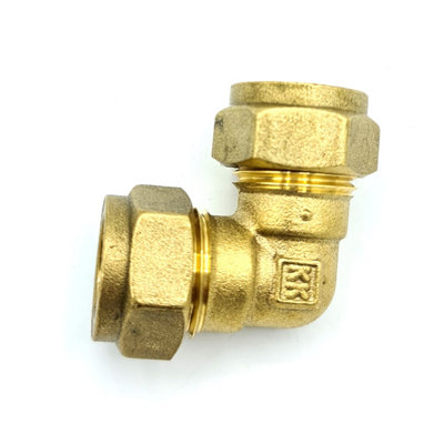 Conex 15mm X 15mm Elbow Coupler Adaptor Brass Compression Fittings Straight Connector from B&Q