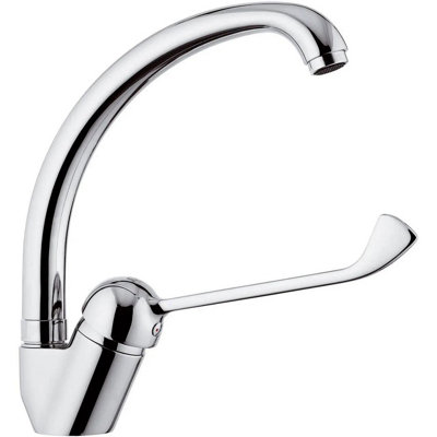 Remer F-Type Faucet Basin Mixer Chrome Plated Tap Extended Lever Disabled Mobility from B&Q