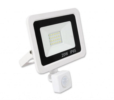 Lowenergie 20W Led Floodlight With PirWhite Casing from B&Q