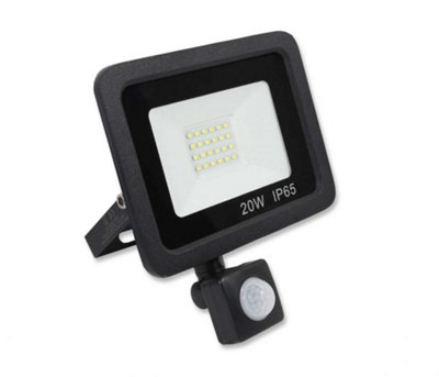 Lowenergie 20W Led Floodlight With PirBlack Casing from B&Q