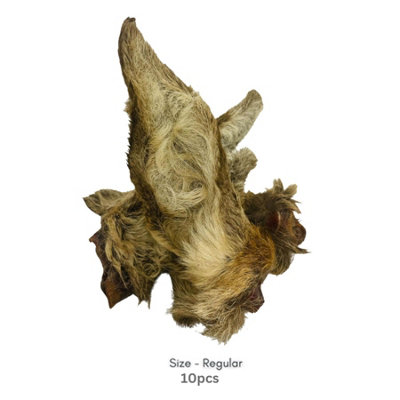 Pet Treats Wholesale Hairy Venison Ears (Regular: 10Pcs) Grain Free Dog Chew Treats from B&Q