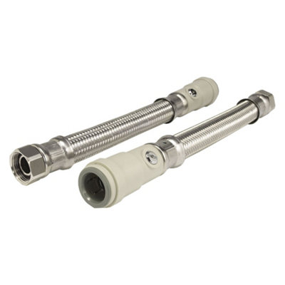 JG Speedfit John Guest Speedfit Hose With Union Nut & Service Valve 300mm 15mm X 1/2" (Pack Of 2) Flx37P from B&Q