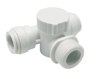 B&Q -  15Apt2P White Push-Fit Per Tube Pipe Tee (Dia)15mm