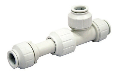 B&Q -  15Tkp White Push-Fit Pipe Tee (Dia)15mm X 15mm X 15mm
