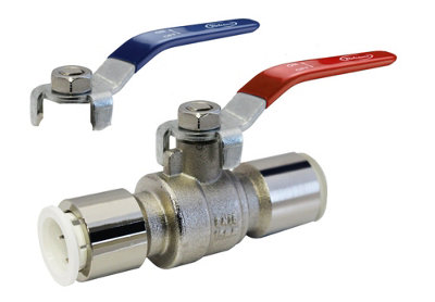 Jg Speedfit John Guest Speedfit 22Mm Brass Bodied Pushfit Lever Ball Valve Wras Approved Blue/Red