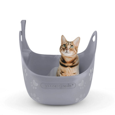 Litter Genie Cat Litter Box Grey With Scoop High Flexible Edges - Image 4