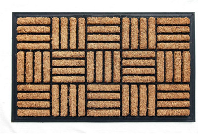 Coco & Coir Door Mat Indoor Outdoor 100% Natural Coir Weather Resistant Eco-Friendly Entrance Mat Shortbread from B&Q