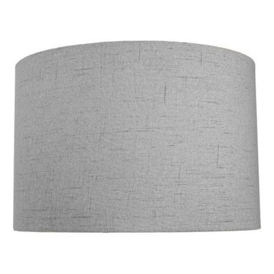Happy Homewares Contemporary And Sleek Textured Linen Fabric Drum Lamp Shade 60W Maximum Grey