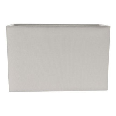 Happy Homewares Contemporary And Stylish Dove Grey Linen Fabric Rectangular Lamp Shade from B&Q