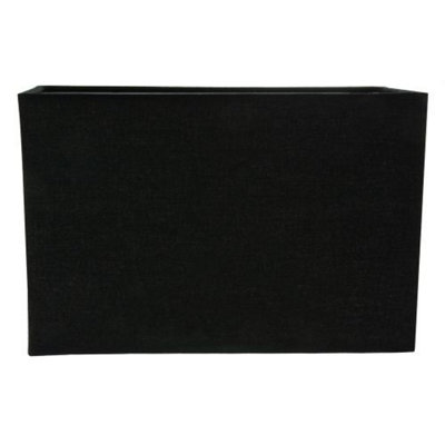 Happy Homewares Contemporary And Stylish Jet Linen Fabric Rectangular Lamp Shade Black