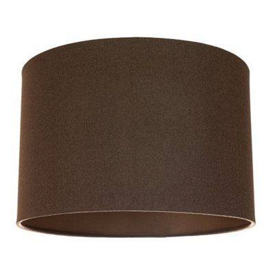 Happy Homewares Brown Contemporary And Sleek Textured Linen Fabric Drum Lamp Shade 60W Maximum 20Cm