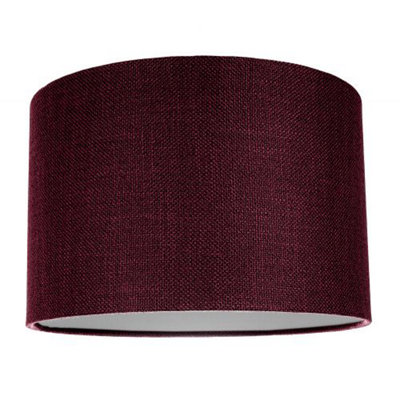 Happy Homewares Contemporary And Sleek Plain Linen Fabric Drum Lamp Shade 60W Maximum Purple