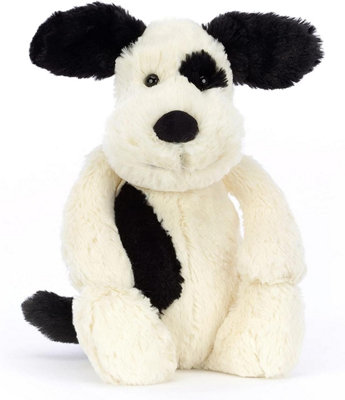 Jellycat Peluche Bashful Black & Cream Puppy MediumL: 9 Cm X L : 12 Cm X H: 31 Cm from B&Q