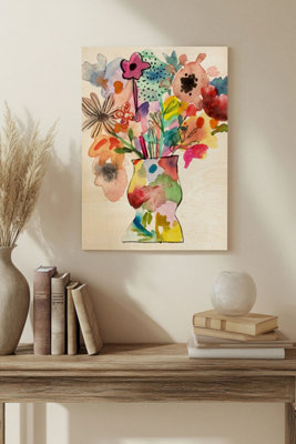B&Q -  Linear Bouquet Ii Wood Art Print Plywood Wall Art
