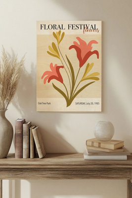 B&Q -  Floral Festival Iv Wood Art Print Plywood Wall Art