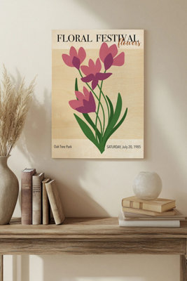 B&Q -  Floral Festival Iii Wood Art Print Plywood Wall Art