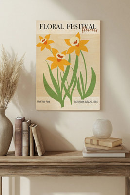 B&Q -  Floral Festival I Wood Art Print Plywood Wall Art