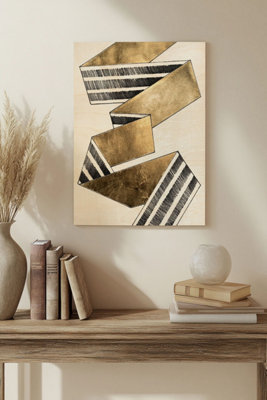 B&Q -  Striped Ribbon I Wood Art Print Plywood Wall Art