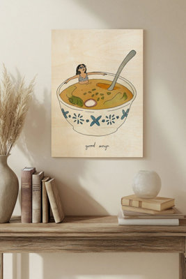 B&Q -  Comfort Food I Wood Art Print Plywood Wall Art