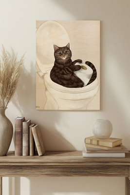 B&Q -  Rascal Cat Iii Wood Art Print Plywood Wall Art