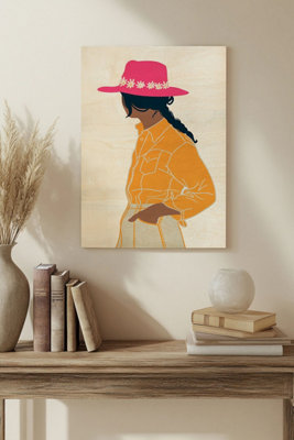 B&Q -  Cowgal I Wood Art Print Plywood Wall Art