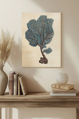 B&Q -  Indigo Reef Iv Wood Art Print Plywood Wall Art