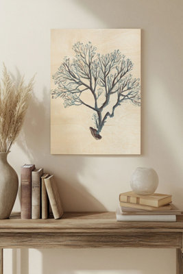 B&Q -  Indigo Reef Iii Wood Art Print Plywood Wall Art