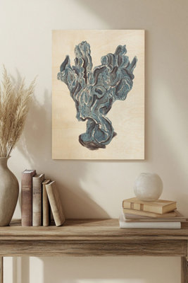 B&Q -  Indigo Reef Ii Wood Art Print Plywood Wall Art