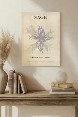 B&Q -  Sage Wood Art Print Plywood Wall Art