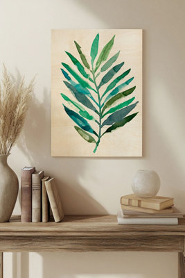 B&Q -  Palm Frond Flow Iv Wood Art Print Plywood Wall Art