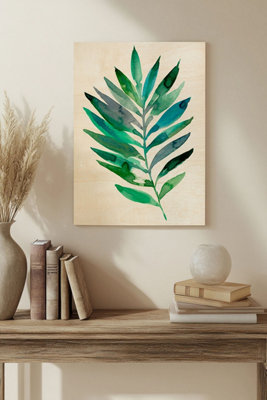 B&Q -  Palm Frond Flow Iii Wood Art Print Plywood Wall Art