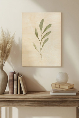 B&Q -  Olive Leaves Iv Wood Art Print Plywood Wall Art