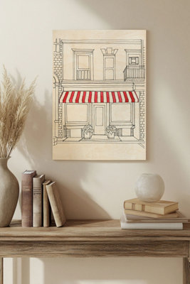 B&Q -  Striped Awning V Wood Art Print Plywood Wall Art