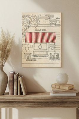 B&Q -  Striped Awning Ii Wood Art Print Plywood Wall Art