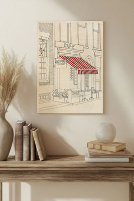 B&Q -  Striped Awning I Wood Art Print Plywood Wall Art