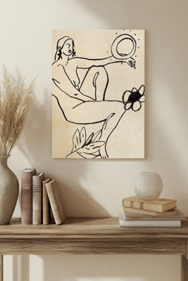B&Q -  Lunar Iii Wood Art Print Plywood Wall Art