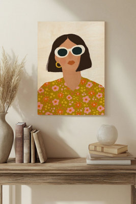 B&Q -  Sunnies Ii Wood Art Print Plywood Wall Art
