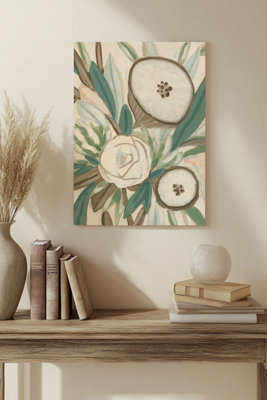 B&Q -  Sage Bouquet I Wood Art Print Plywood Wall Art