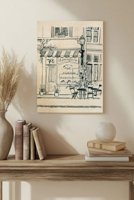 B&Q -  Italian Street Sketch I Wood Art Print Plywood Wall Art
