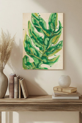 B&Q -  Parchment Palms Iii Wood Art Print Plywood Wall Art