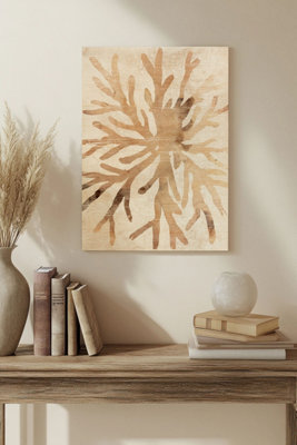 B&Q -  Parchment Coral Ii Wood Art Print Plywood Wall Art