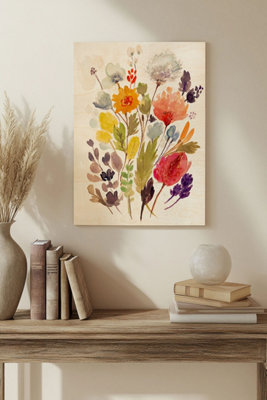 B&Q -  Modern Bouquet Stems Ii Wood Art Print Plywood Wall Art