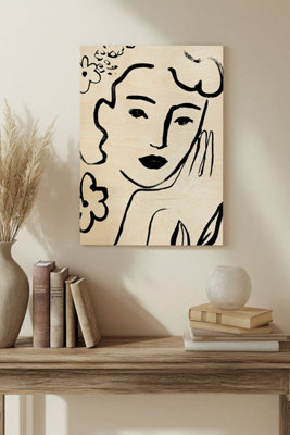 B&Q -  Matisse's Muse Portrait Ii Wood Art Print Plywood Wall Art